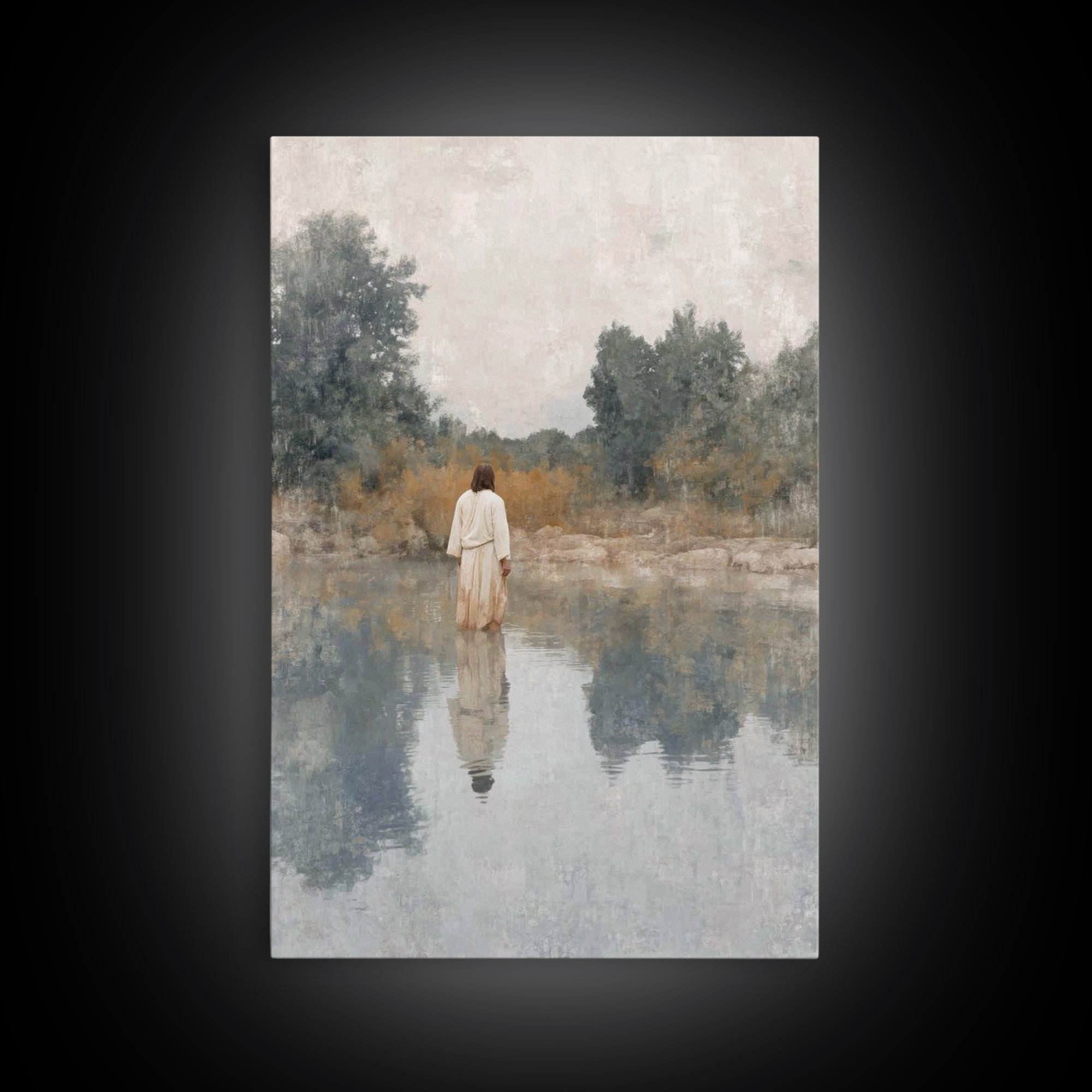 Silent Journey | Framed Canvas Print | Subtle Christian Art | Christian Wall Art | Christian Art Canvas | Large Christian Painting | Christ