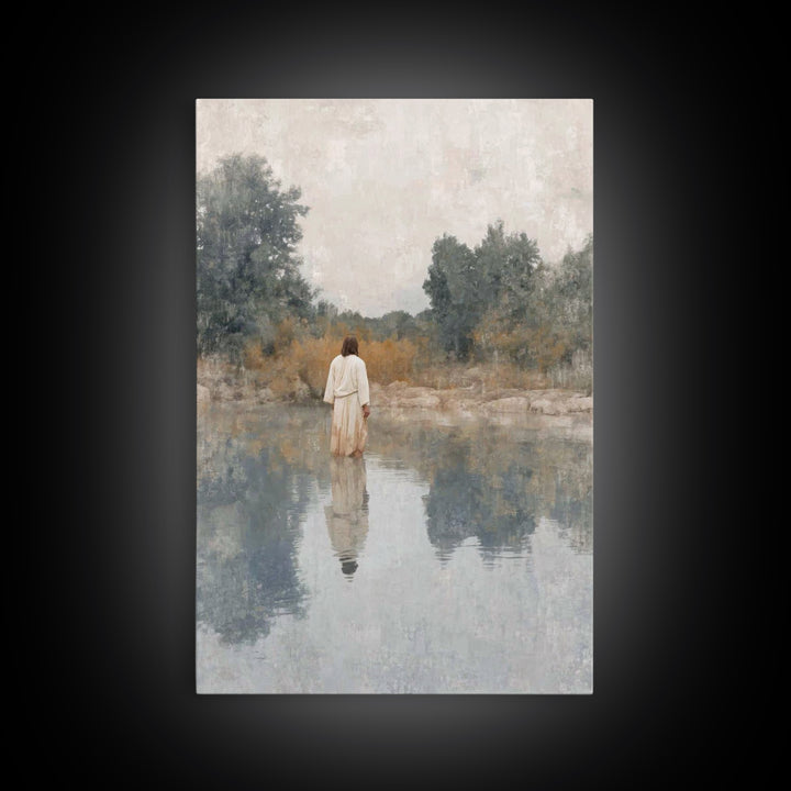Silent Journey | Framed Canvas Print | Subtle Christian Art | Christian Wall Art | Christian Art Canvas | Large Christian Painting | Christ