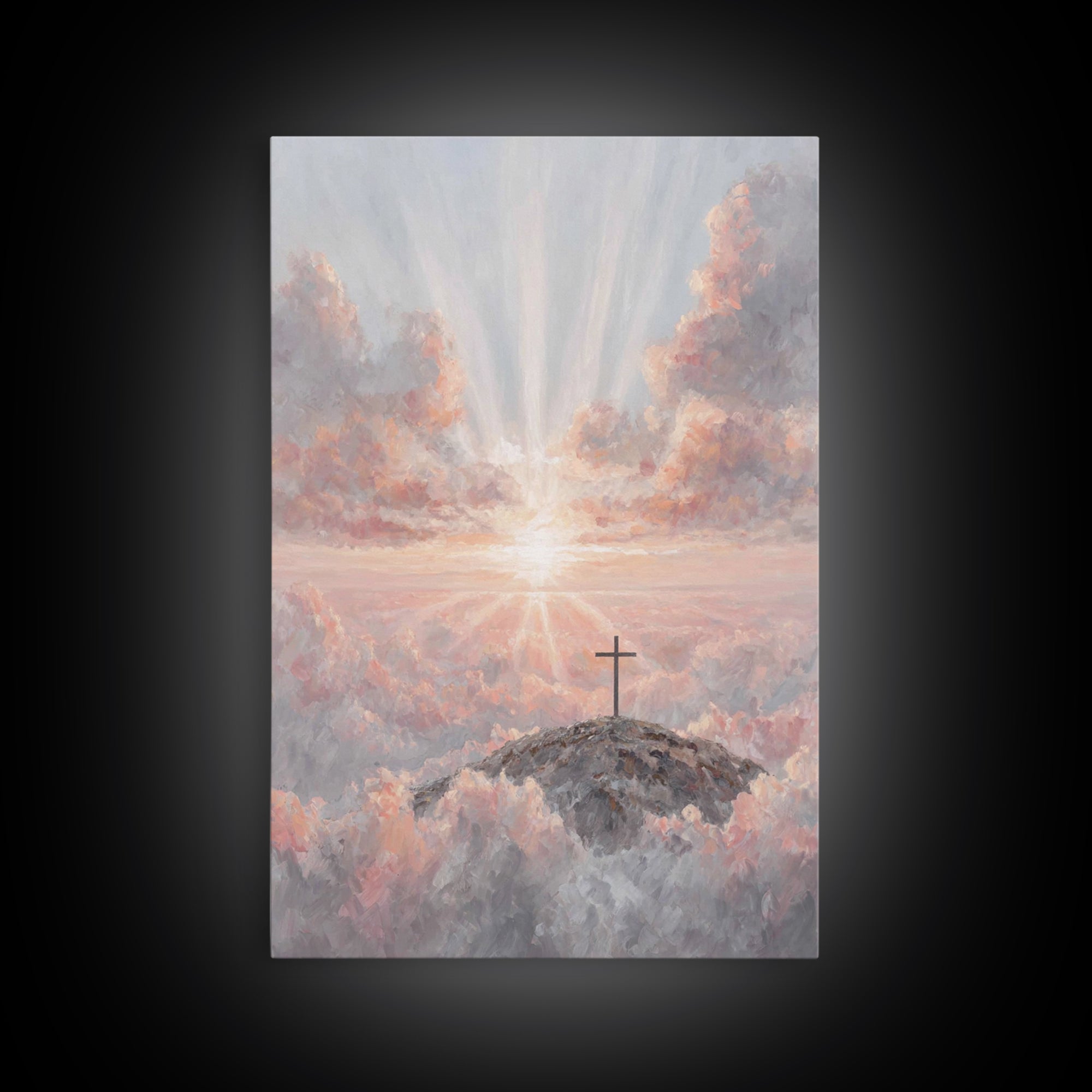 Dawn Of Salvation, Framed Canvas Print, Christian Wall Art, Christian Art Canvas, Modern Christian Art, Christian Paintings, Christian Deco
