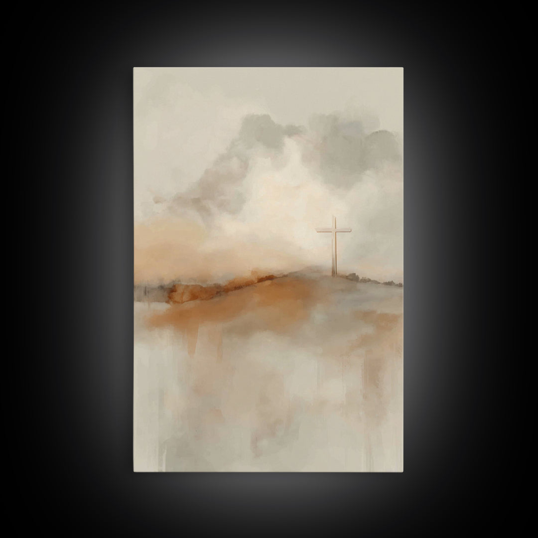 Valley Of Mercy – Framed Canvas Print – Christian Wall Art – Minimalist Christian Art – Christian Art Canvas – Subtle Christian Art – Chris