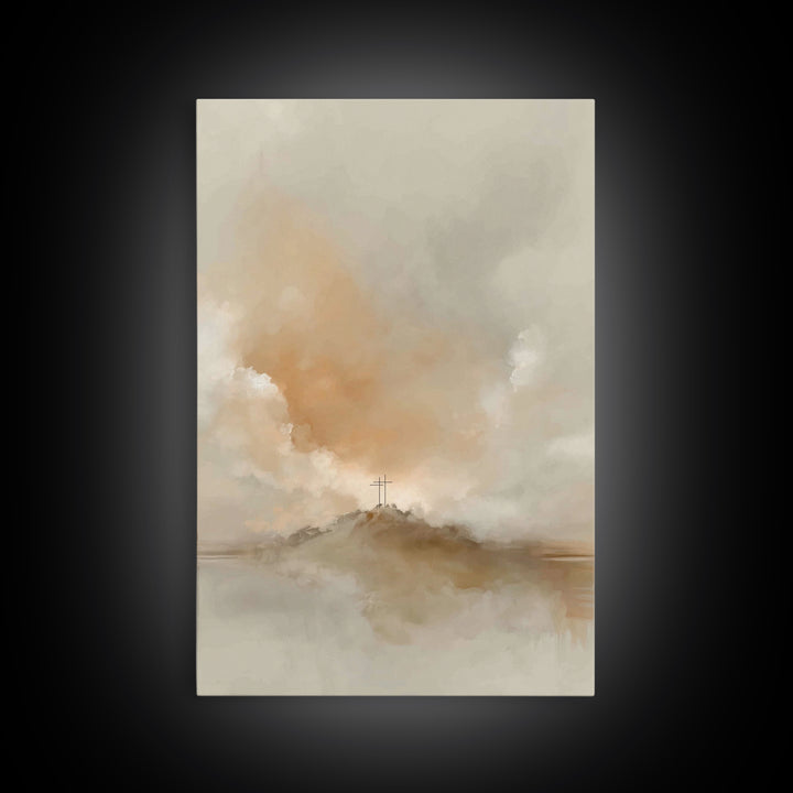 Cross Of Promise – Framed Canvas Print – Christian Art Work – Christian Wall Art – Abstract Christian Art – Christian Art Canvas – Christia