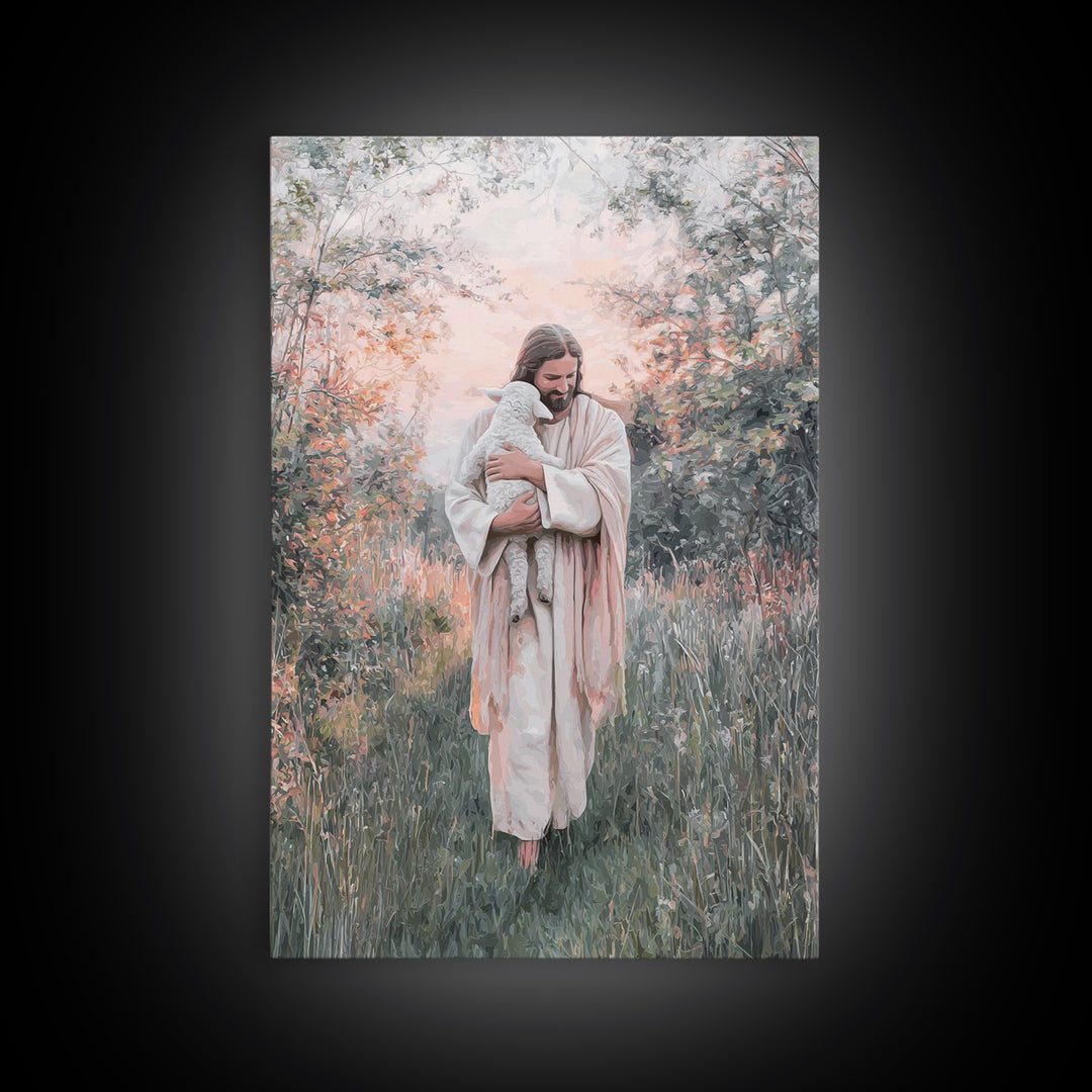 Field Of Compassion – Framed Canvas Print – Christian Art Canvas – Christian Wall Art – Vintage Christian Art – Christian Paintings – Chris