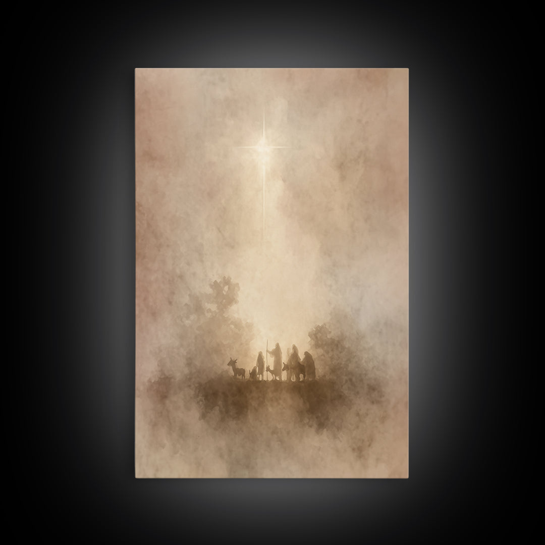 Guiding Light | Framed Canvas Print | Christian Wall Art | Christmas Art Prints | Christian Art Canvas | Subtle Christian Art | Christian C