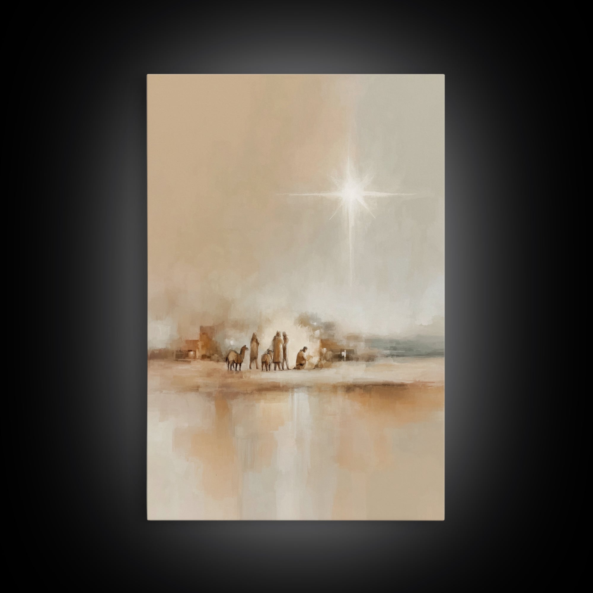 Bethlehem Journey, Framed Canvas Print, Christian Art Canvas, Christmas Art Prints, Christian Christmas Art, Subtle Christian Paintings, Ch