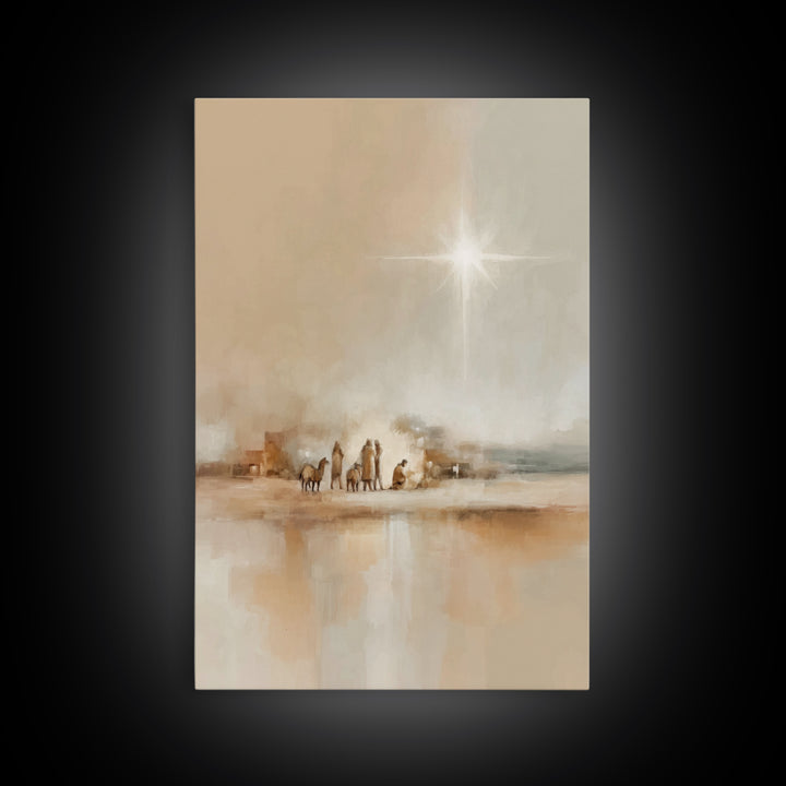 Bethlehem Journey, Framed Canvas Print, Christian Art Canvas, Christmas Art Prints, Christian Christmas Art, Subtle Christian Paintings, Ch