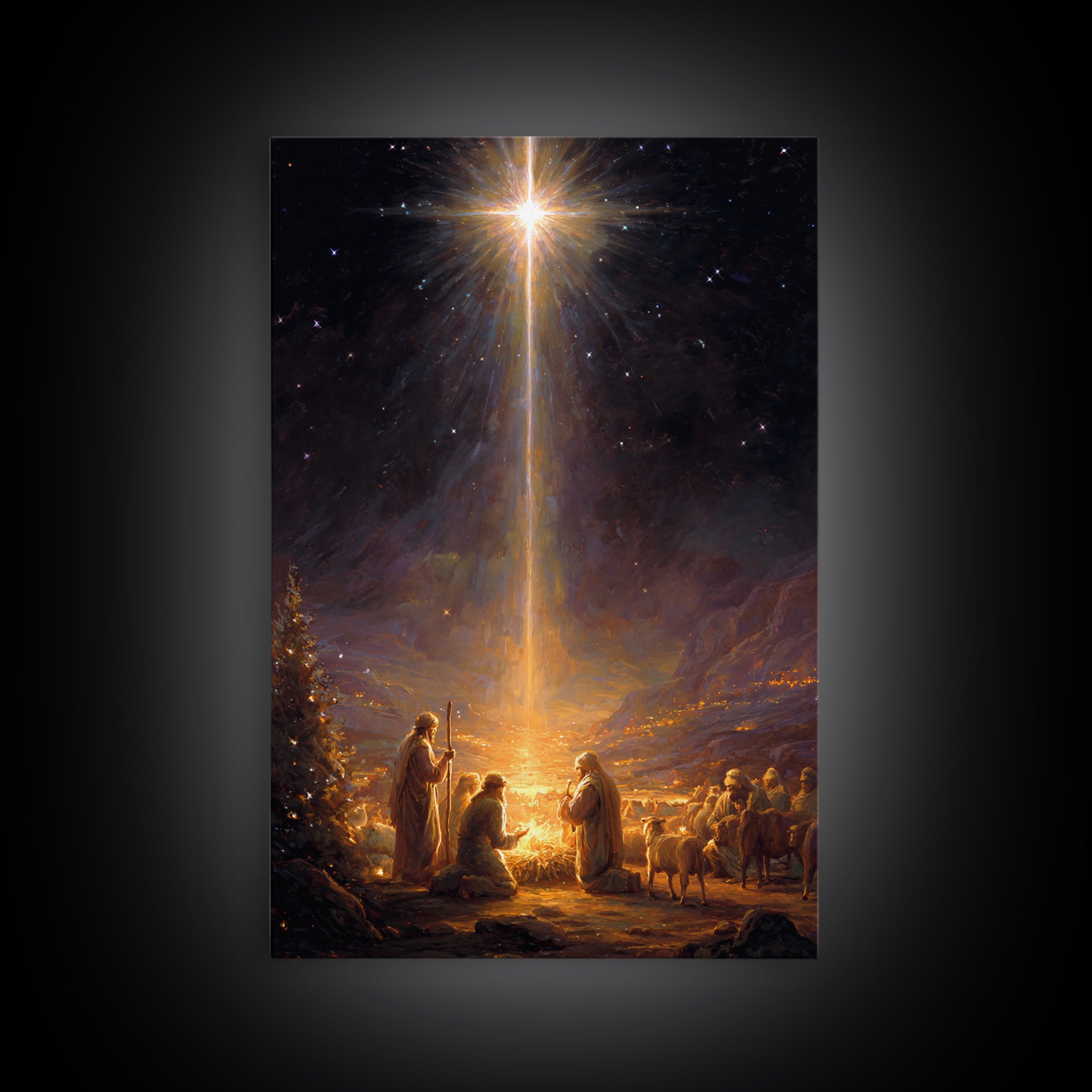 Radiant Redeemer – Framed Canvas Print – Christian Art Canvas – Christian Christmas Art – Christmas Art Work – Christian Wall Art – Christi
