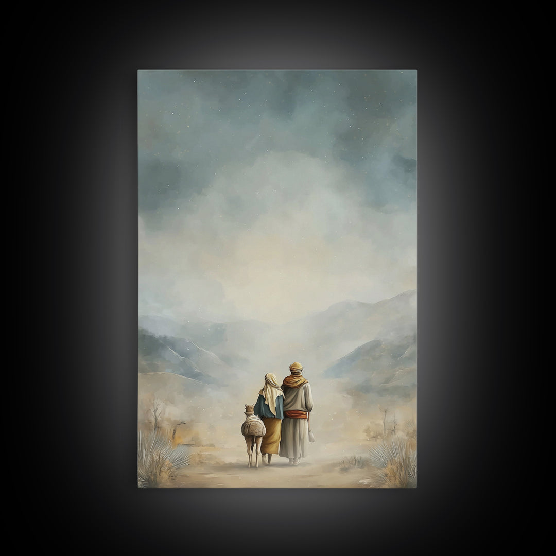 Humble Road Journey | Framed Canvas Print | Christian Art Canvas | Christmas Art | Christian Wall Art | Jesus Painting | Christian Decor