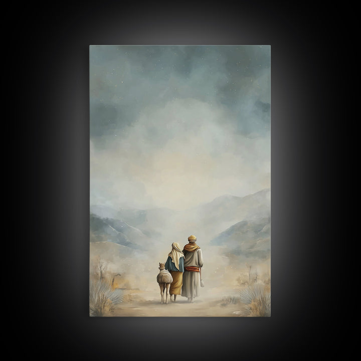 Humble Road Journey | Framed Canvas Print | Christian Art Canvas | Christmas Art | Christian Wall Art | Jesus Painting | Christian Decor
