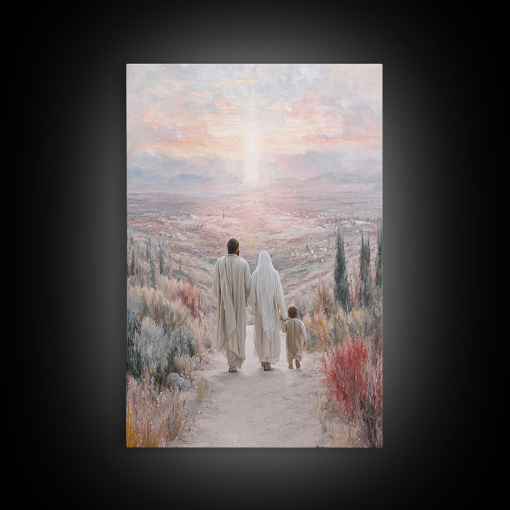 Twilight Covenant Path, Framed Canvas Print, Christian Wall Art, Christian Art Canvas, Jesus Painting, Christmas Art, Christian Decorations