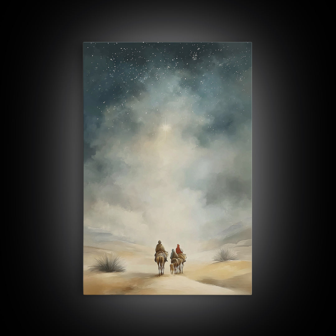 Star Of The Way – Framed Canvas Print – Christian Wall Art – Christian Art Canvas – Christmas Art – Jesus Painting – Christian Decorations