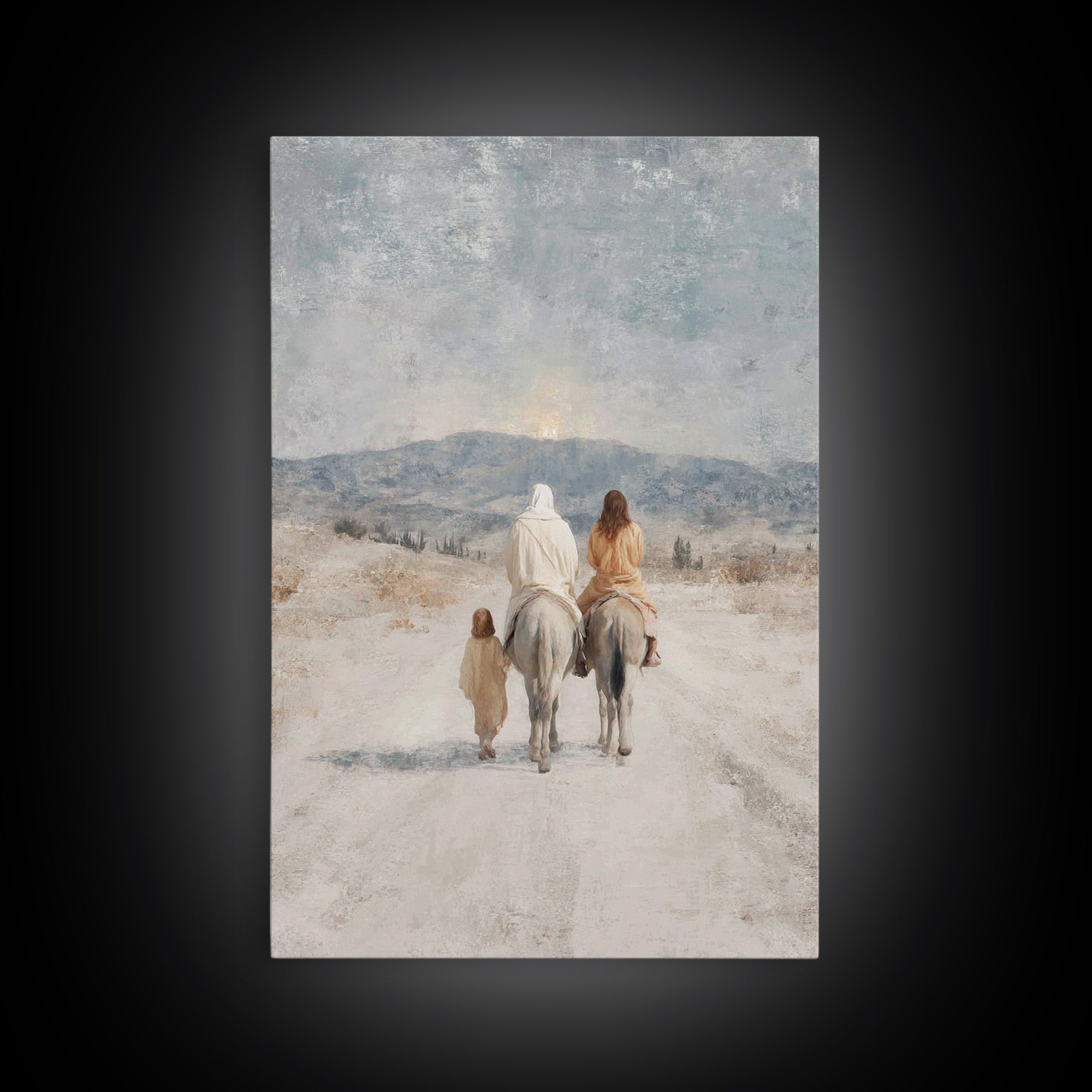 Holy Road Light | Framed Canvas Print | Christian Art Canvas | Christian Wall Art | Christian Christmas Art | Jesus Painting | Christian De