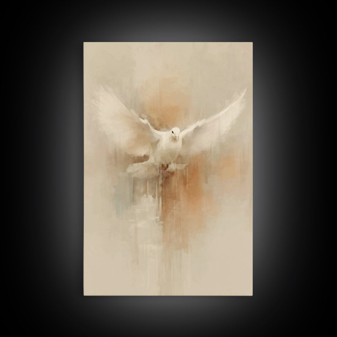 Heavenly Dove Light | Framed Canvas Print | Christian Wall Art | Christian Art Canvas | Christian Art | Christian Decor | Christian Gift