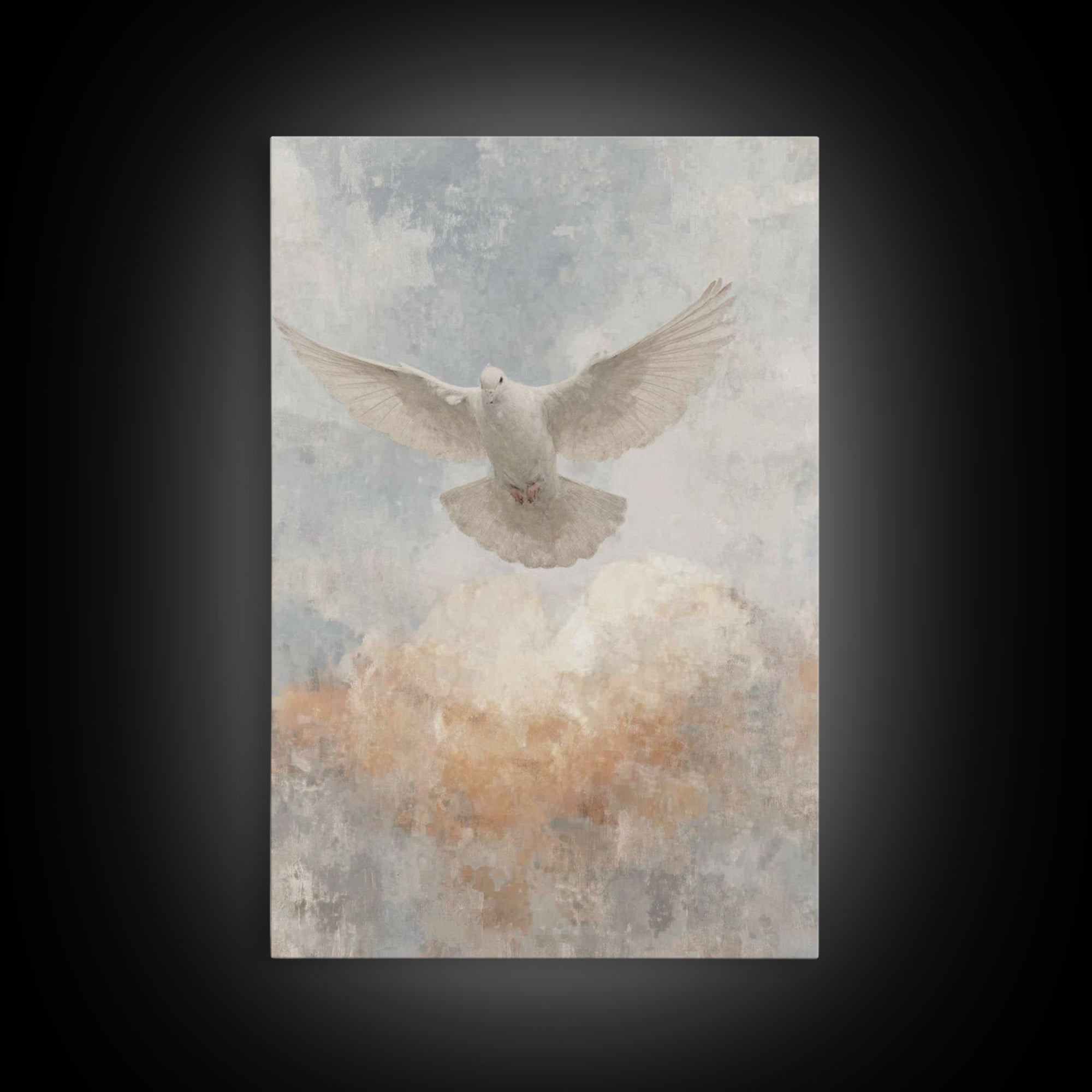 Heavenly Dove Light – Framed Canvas Print – Christian Wall Art – Christian Art Canvas – Christian Christmas Art – Christian Decor – Christi