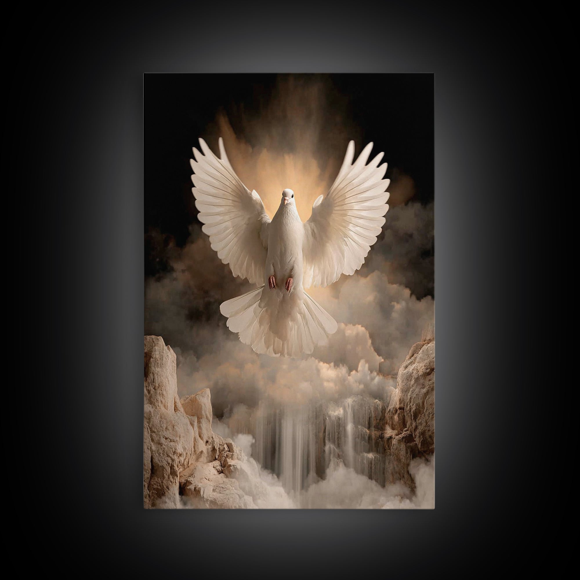 Divine Peace Wings | Framed Canvas Print | Christian Christmas Art | Christian Art Canvas | Christian Wall Art | Christian Decor | Christia