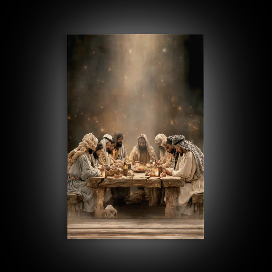 Blessed Table Fellowship – Framed Canvas Print – Christian Wall Art – Christian Art – Christian Art Canvas – Christian Decor – Christian Ch