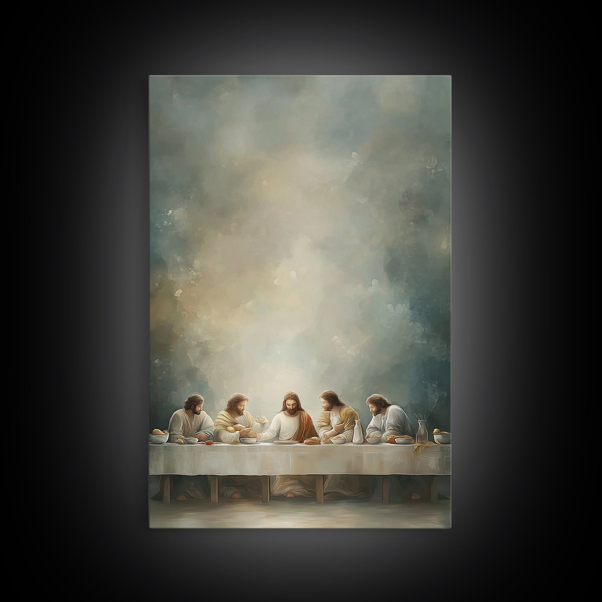 Sacred Last Supper | Framed Canvas Print | Christian Art Canvas | Christian Decor | Christian Wall Art | Christian Art | Christian Christma