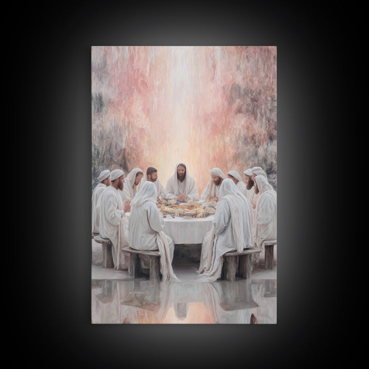 Heavenly Communion – Framed Canvas Print – Jesus Painting – Christian Art – Christian Wall Art – Christmas Art – Christian Christmas Decor
