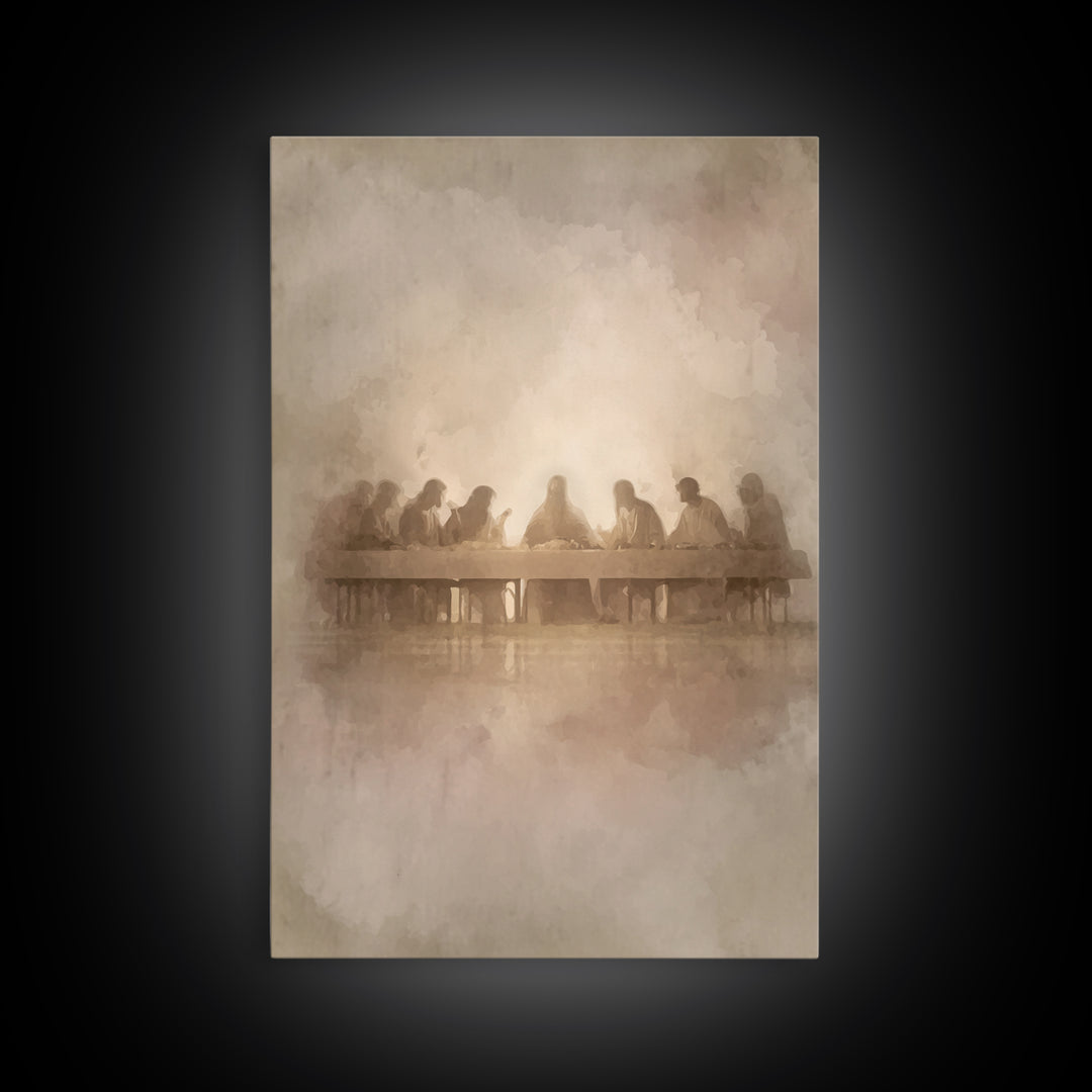 Divine Fellowship – Framed Canvas Print – Christian Art Print – Jesus Canvas Art – Christian Wall Art – Christmas Decor – Christian Christm