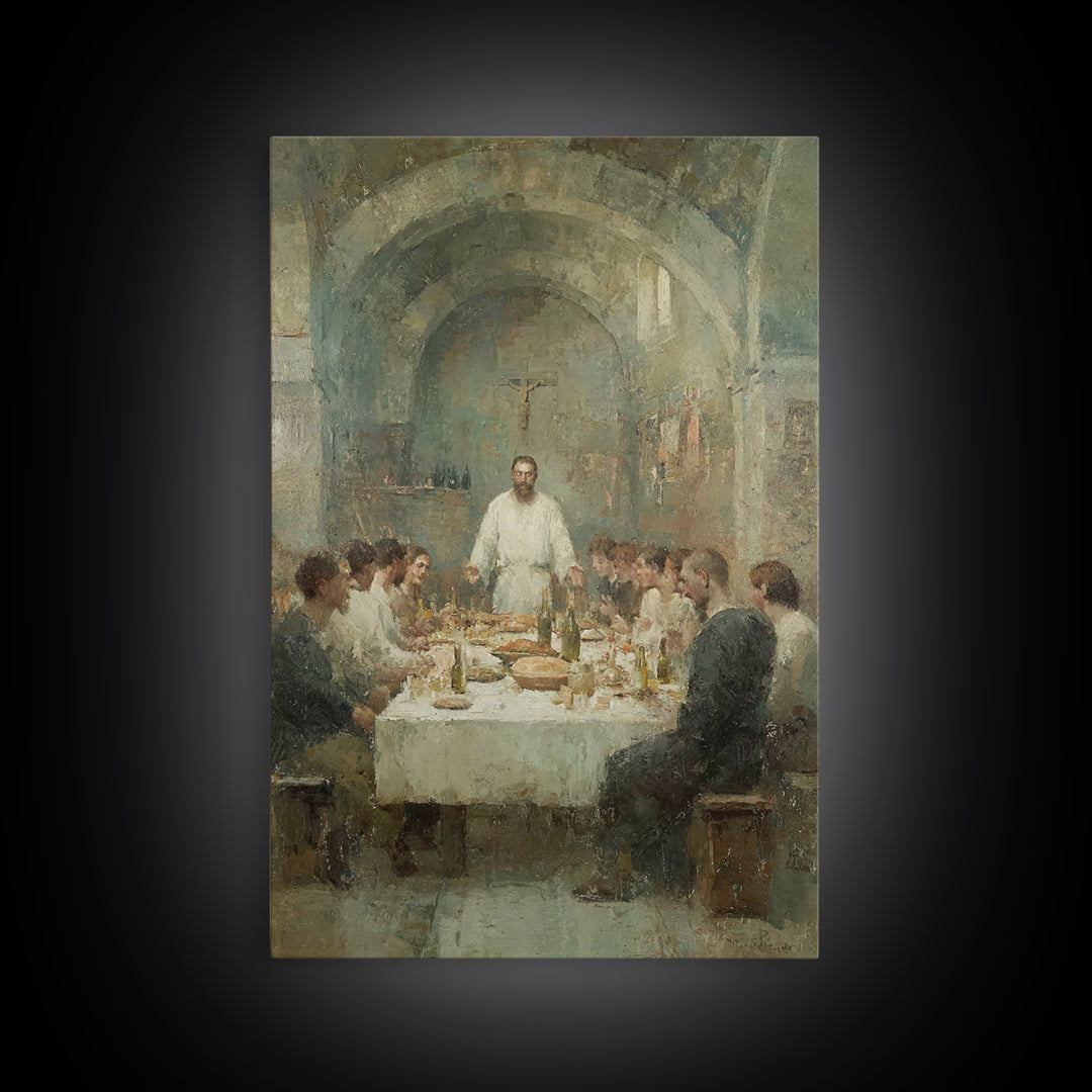 Holy Banquet – Framed Canvas Print – Christian Wall Art – Christian Art Canvas – Jesus Painting – Christmas Art – Christian Art Gift – Chri