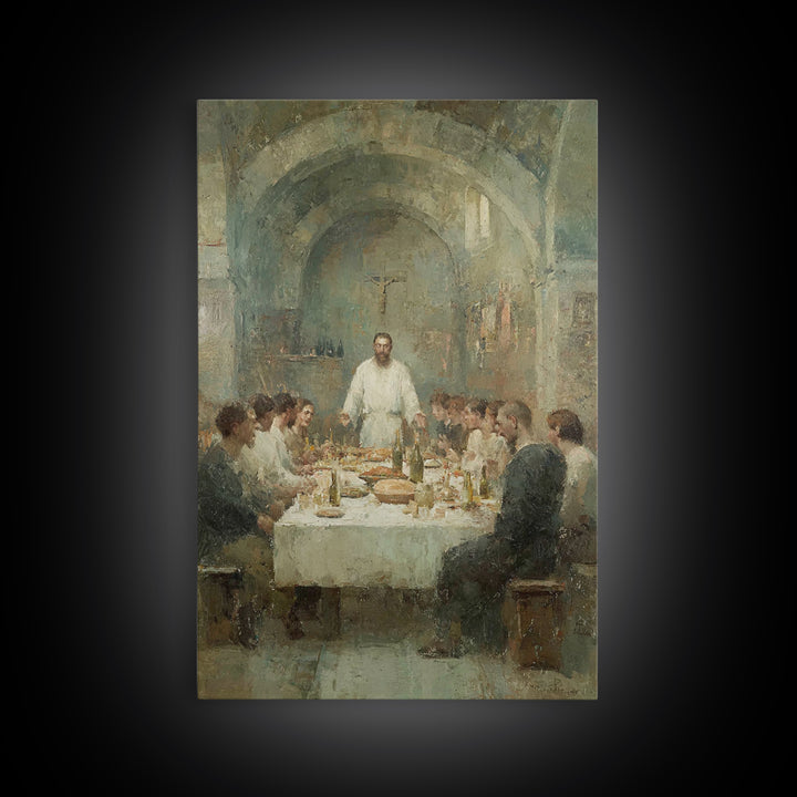 Holy Banquet – Framed Canvas Print – Christian Wall Art – Christian Art Canvas – Jesus Painting – Christmas Art – Christian Art Gift – Chri