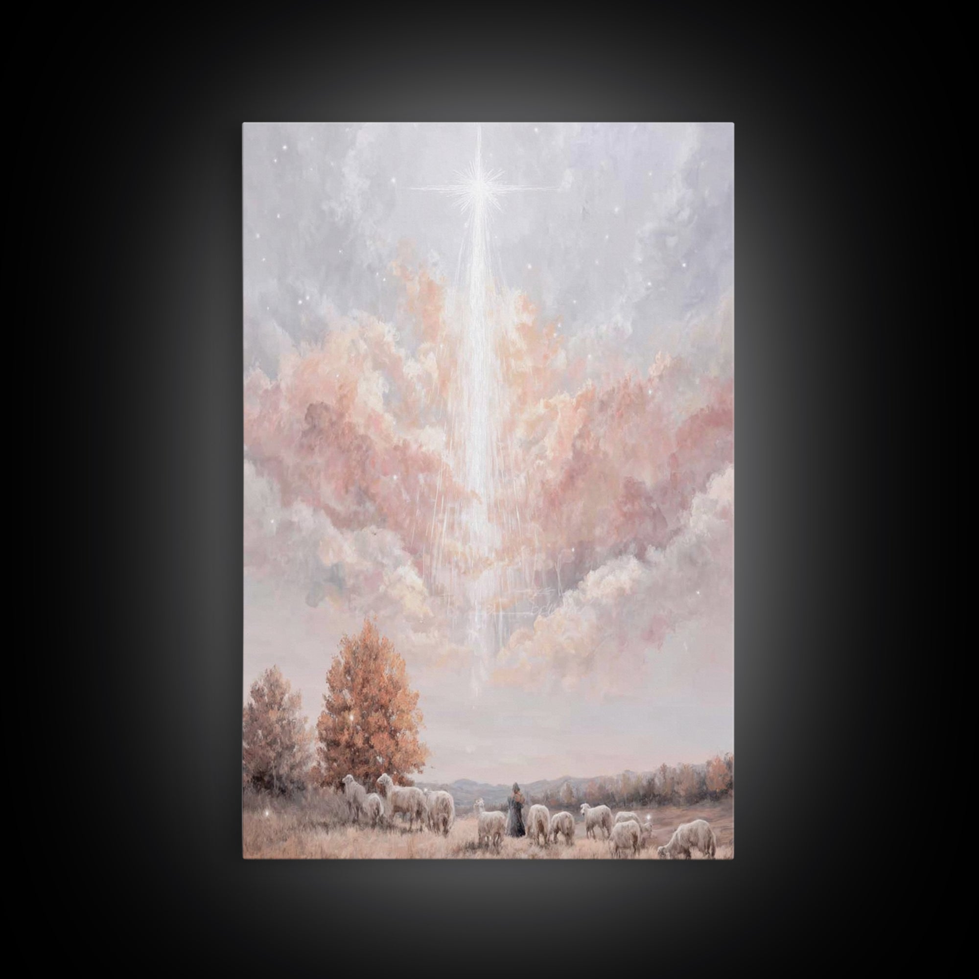 Heavenly Dawn – Framed Canvas Print – Christian Wall Art – Christian Art Canvas – Subtle Christian Art – Christmas Art Prints