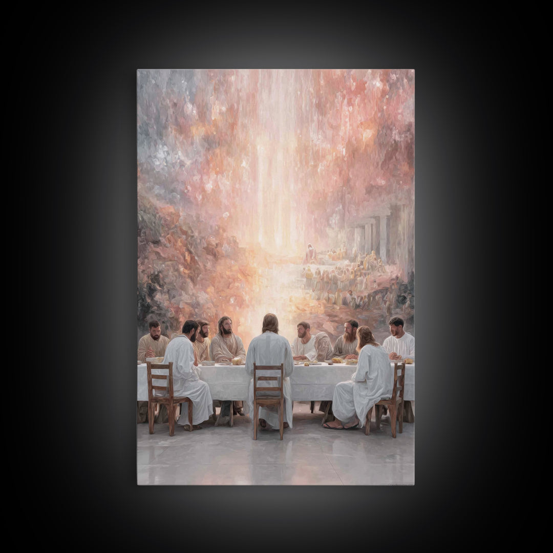 Christ’s Table – Framed Canvas Print – Christian Wall Art – Christian Art Print – Jesus Painting – Christmas Art – Christian Christmas Deco