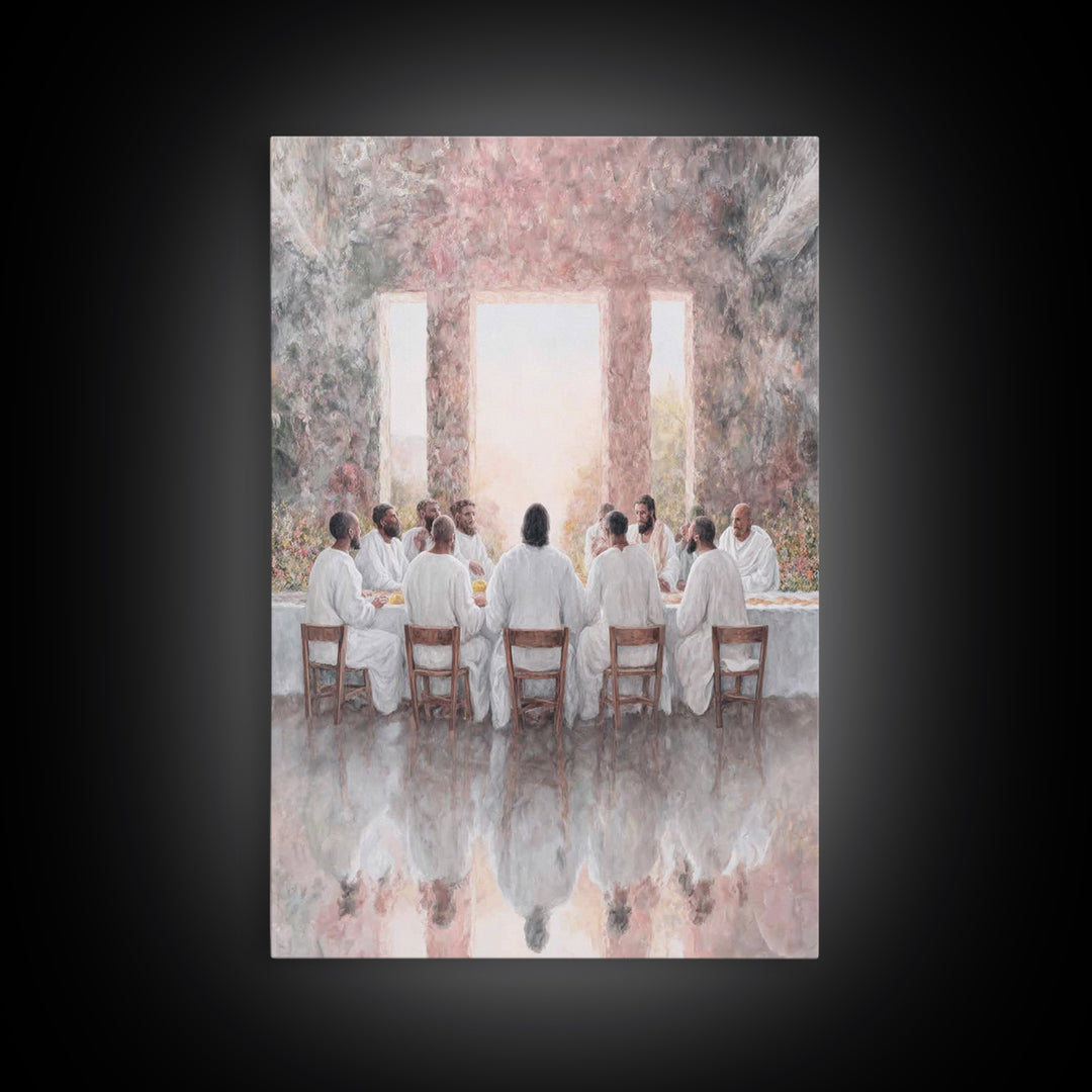 Sacred Dawn Gathering | Framed Canvas Print | Christian Art Canvas | Jesus Painting | Modern Christian Art | Christian Wall Art | Christian