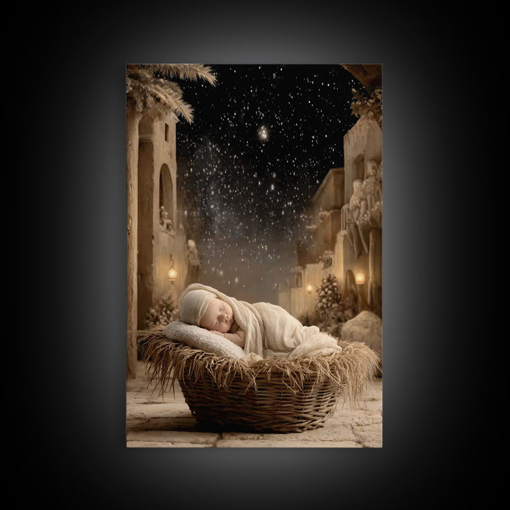 Star Of Bethlehem – Framed Canvas Print – Christmas Art – Christian Christmas Art – Christian Wall Art – Christian Art Canvas – Jesus Chris