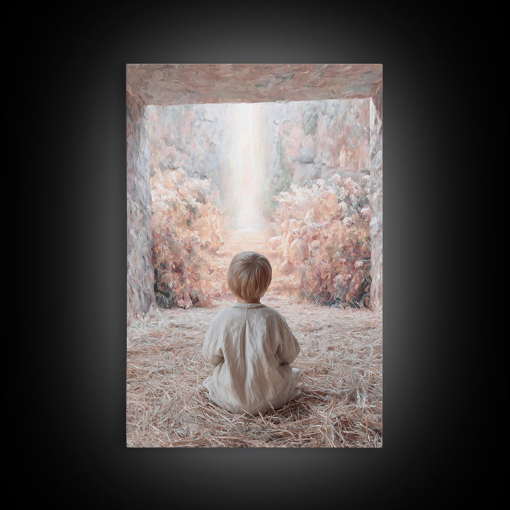 Child Of Promise | Framed Canvas Print | Christian Art Canvas | Christmas Art | Christian Christmas Art | Christian Wall Art | Christian De