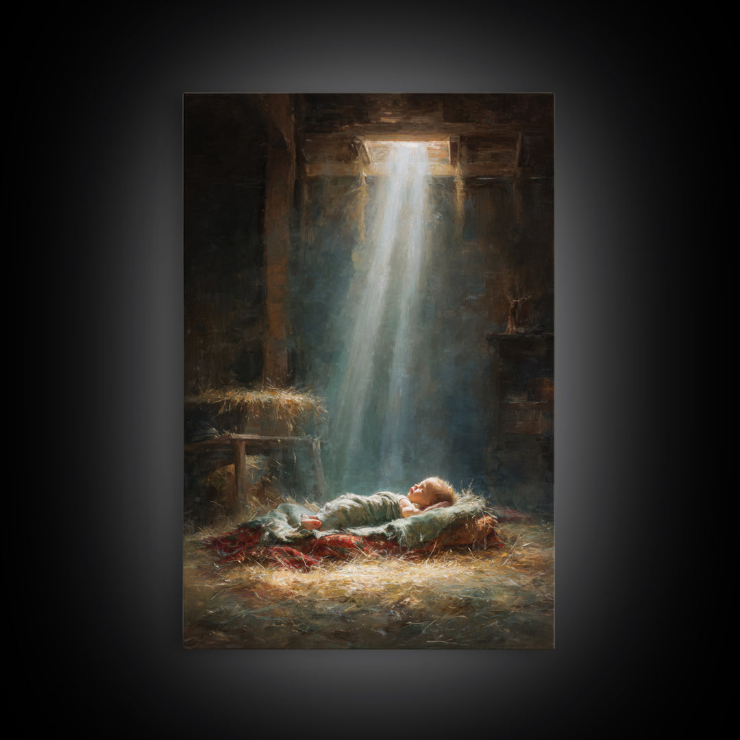 Nativity Dawn – Framed Canvas Print – Christmas Art – Christian Art Canvas – Christian Wall Art – Jesus Christmas Art – Christian Christmas