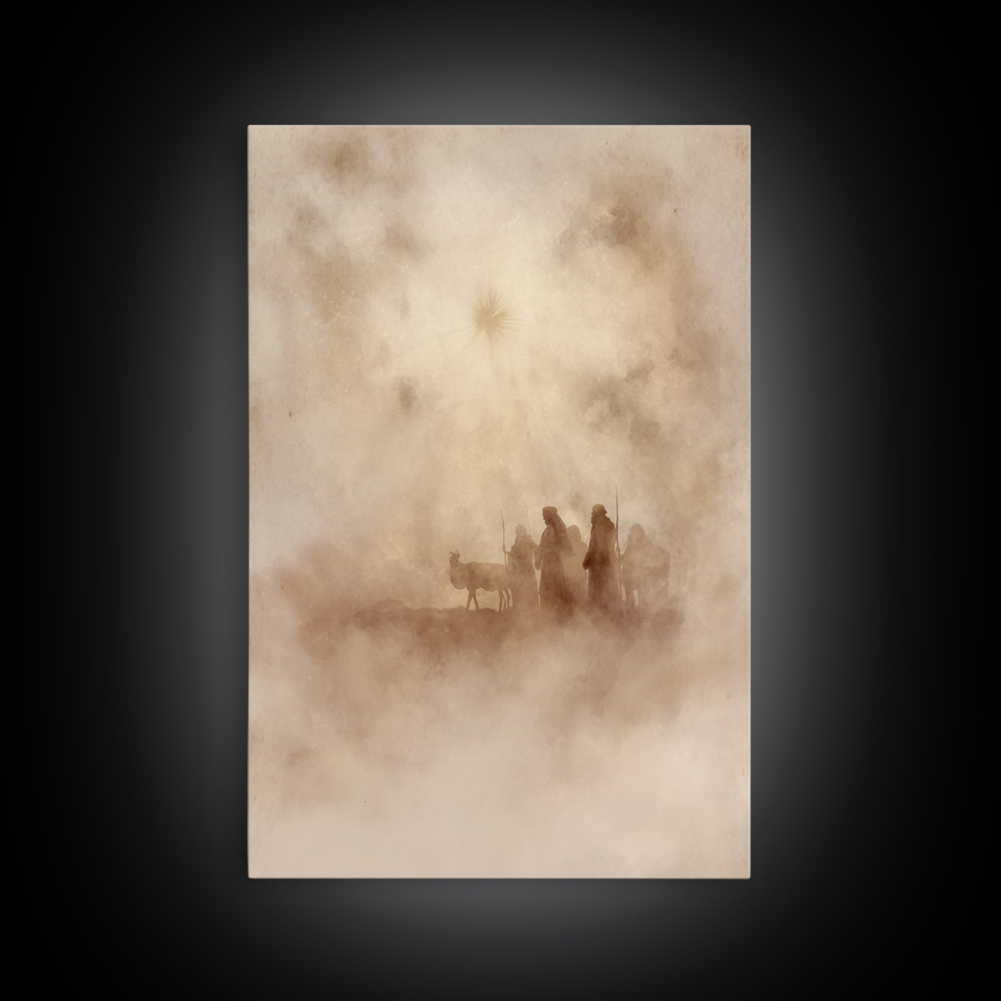 Shepherds of Light – Framed Canvas Print – Christian Wall Art – Christian Art Canvas – Christian Christmas Art – Christmas Wall Art