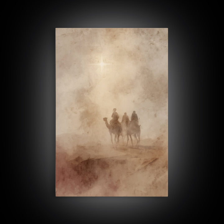 Night Of Revelation – Framed Canvas Print – Christian Christmas Art – Christian Art Canvas – Christmas Art Framed – Jesus Painting – Christ
