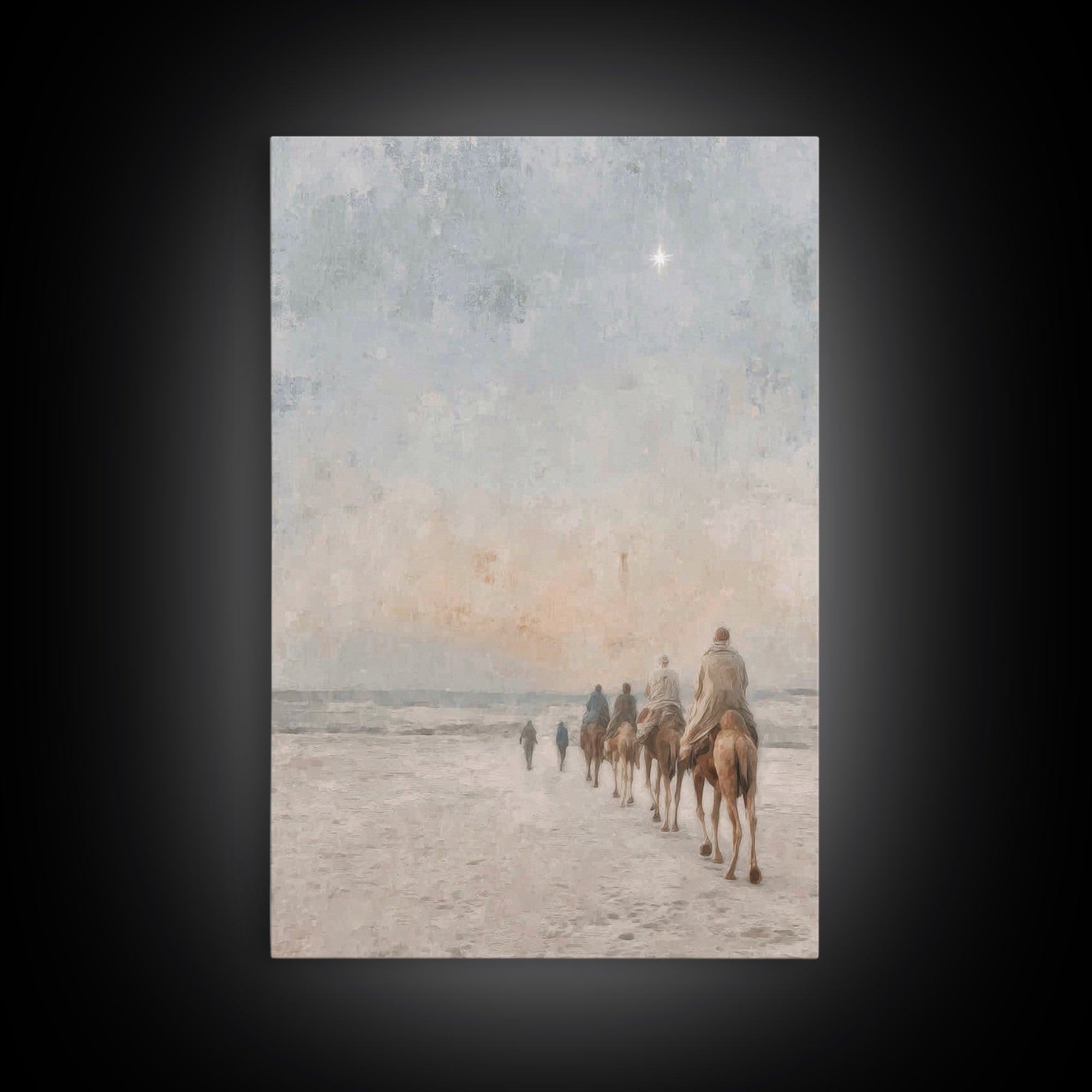 Sacred Pilgrimage, Framed Canvas Print, Christian Wall Art, Christian Christmas Art, Christian Art Canvas, Christmas Art Work, Jesus Painti