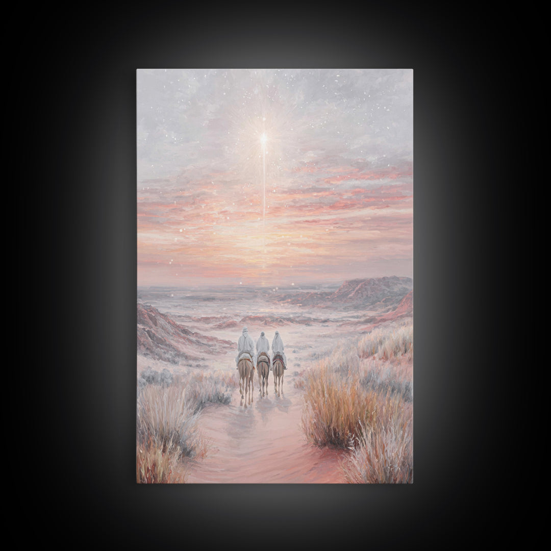 Light Of Dawn – Framed Canvas Print – Christian Art Canvas – Christmas Art – Christian Christmas – Christian Wall Art – Modern Christian Ar