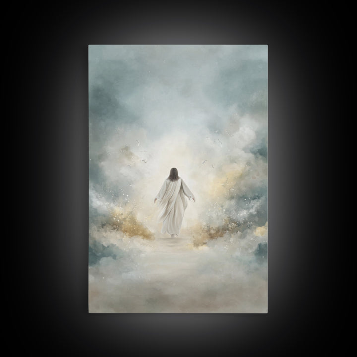 Path Of Ascension – Framed Canvas Print – Jesus Painting – Christian Art Canvas – Christian Wall Art – Large Jesus Wall Art – Modern Christ