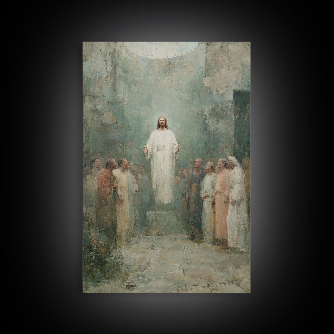 Divine Ascension | Framed Canvas Print | Jesus Painting | Christian Art Canvas | Christian Wall Art | Christian Art | Large Jesus Painting