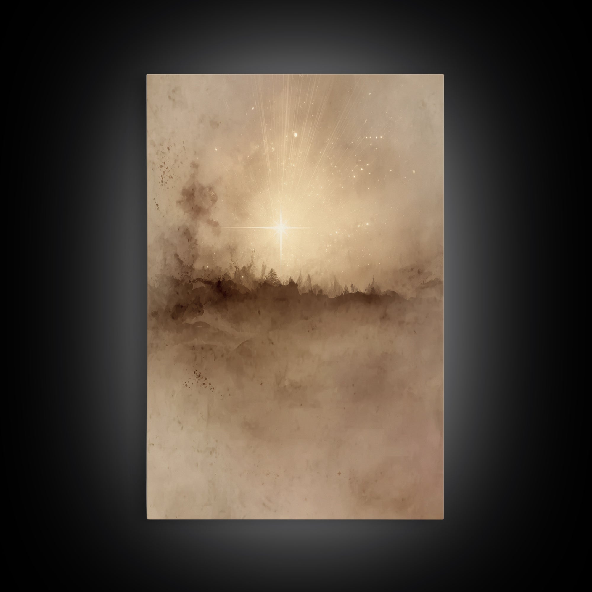Star Of Bethlehem, Framed Canvas Print, Christian Wall Art, Christian Art Canvas, Christmas Art, Christian Christmas Art, Christian Decor