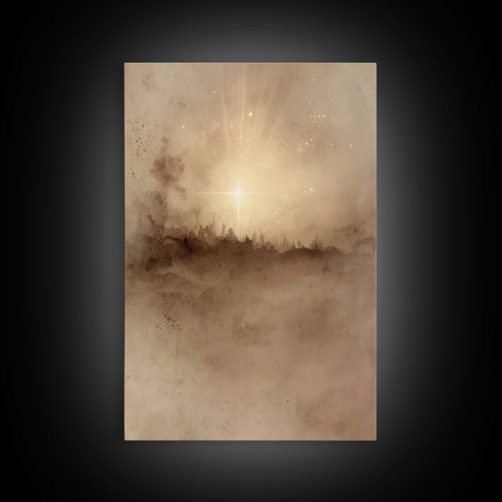 Star Of Bethlehem, Framed Canvas Print, Christian Wall Art, Christian Art Canvas, Christmas Art, Christian Christmas Art, Christian Decor