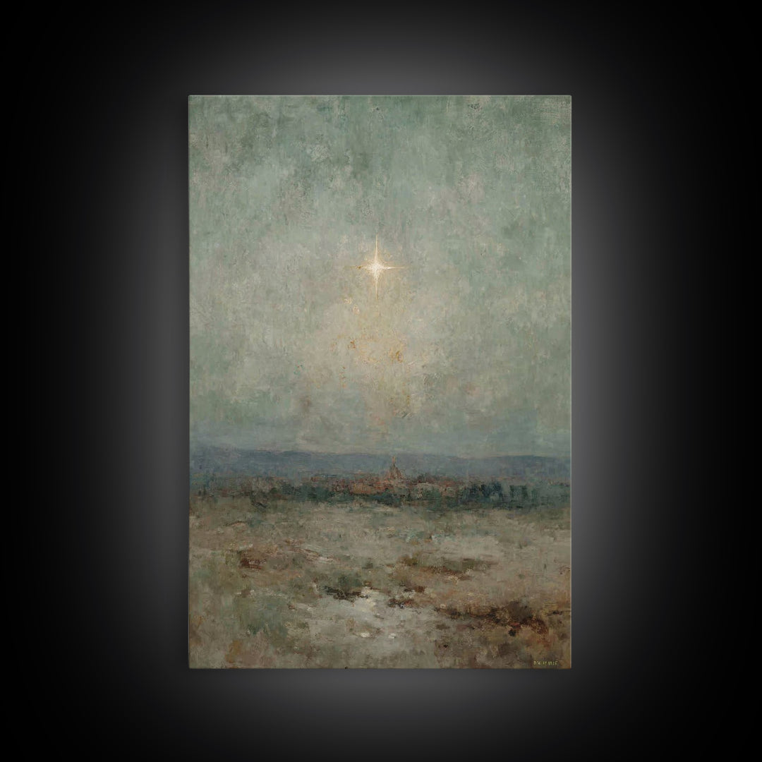 Silent Night Sky | Framed Canvas Print | Christian Wall Art | Christian Art Canvas | Christmas Art | Christian Christmas Art | Christian Gi