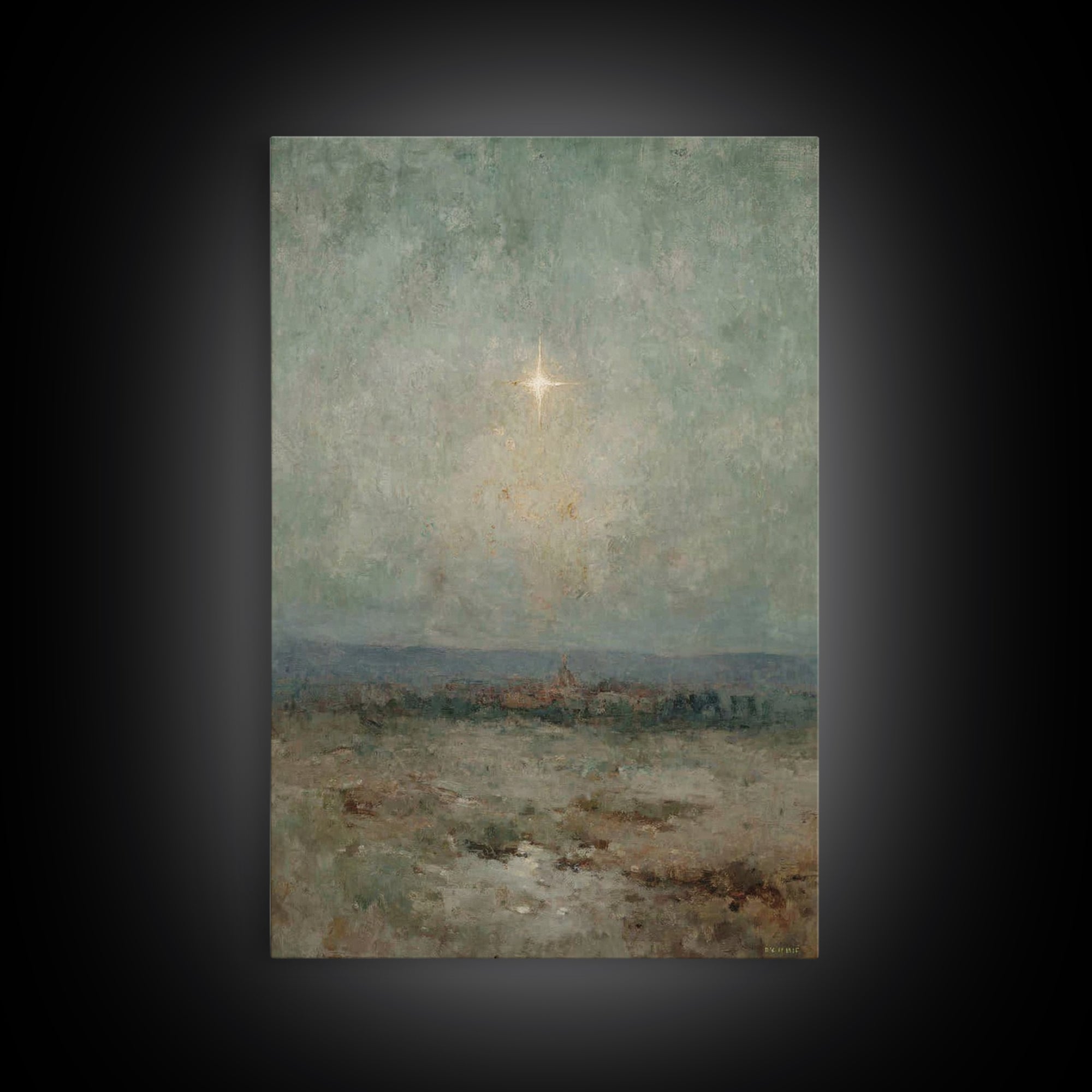 Silent Night Sky | Framed Canvas Print | Christian Wall Art | Christian Art Canvas | Christmas Art | Christian Christmas Art | Christian Gi
