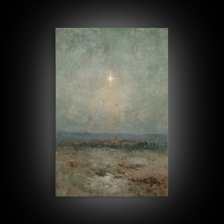 Silent Night Sky | Framed Canvas Print | Christian Wall Art | Christian Art Canvas | Christmas Art | Christian Christmas Art | Christian Gi