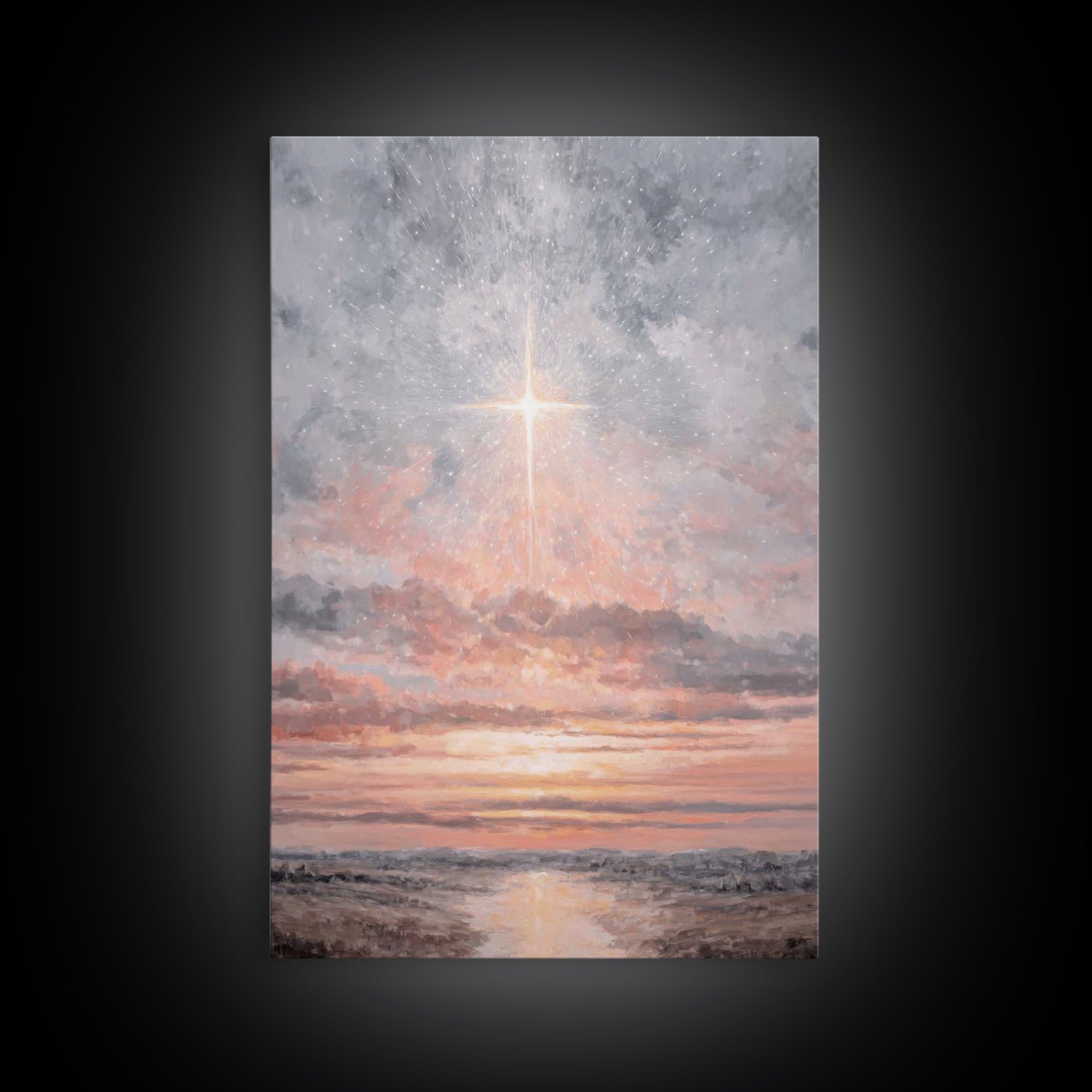 Celestial Promise | Framed Canvas Print | Christian Wall Art | Christian Art Canvas | Christmas Art | Christian Christmas Art | Christian D