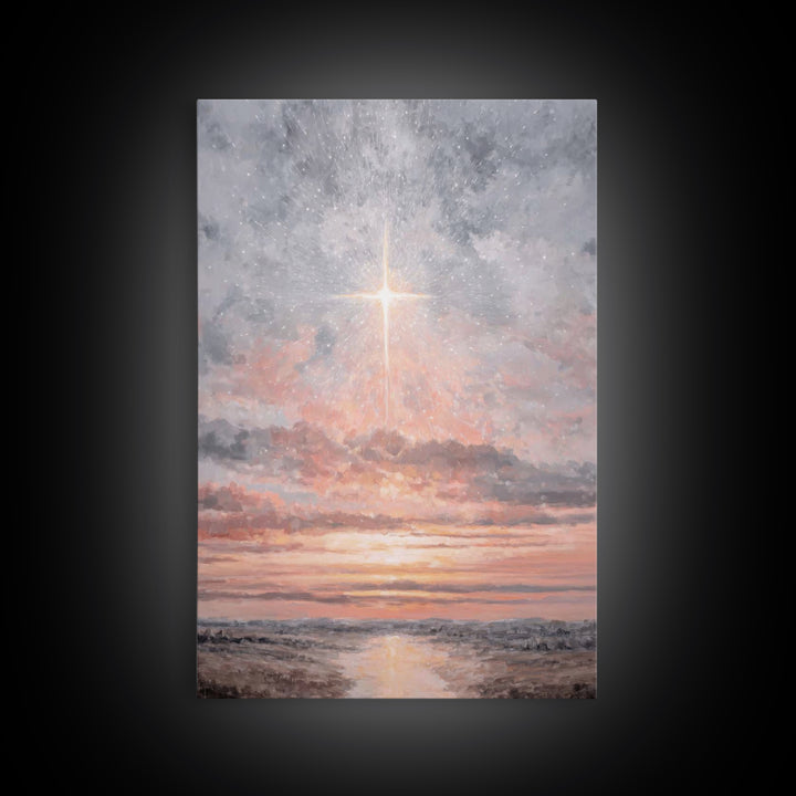 Celestial Promise | Framed Canvas Print | Christian Wall Art | Christian Art Canvas | Christmas Art | Christian Christmas Art | Christian D