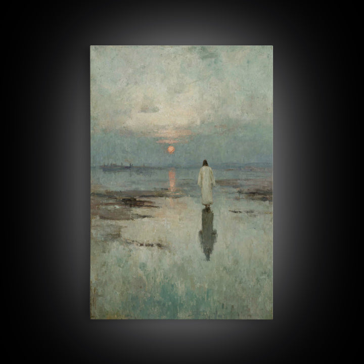 Sunset Messiah – Framed Canvas Print – Christian Wall Art – Christian Art Canvas – Jesus Painting – Christmas Art Prints