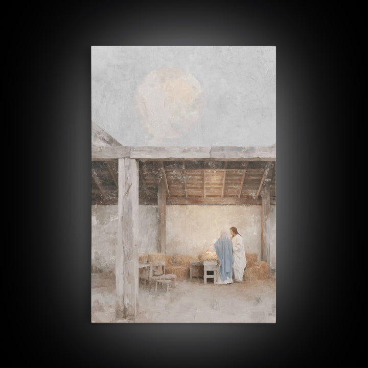 Sacred Arrival | Framed Canvas Print | Christian Wall Art | Christian Art Canvas | Christmas Art | Christian Christmas Art | Christian Deco