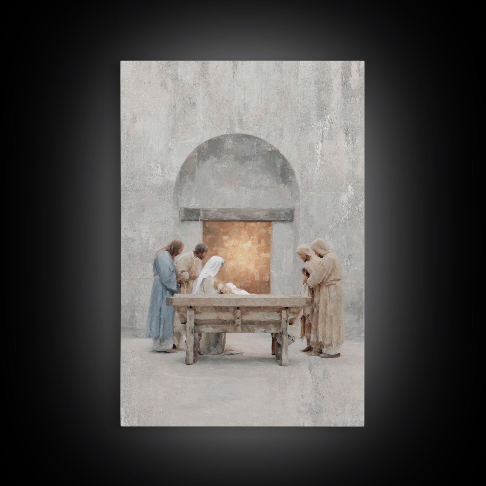 Humble Adoration, Framed Canvas Print, Christian Wall Art, Christian Art Canvas, Christmas Art, Christian Christmas Art, Christian Decorati