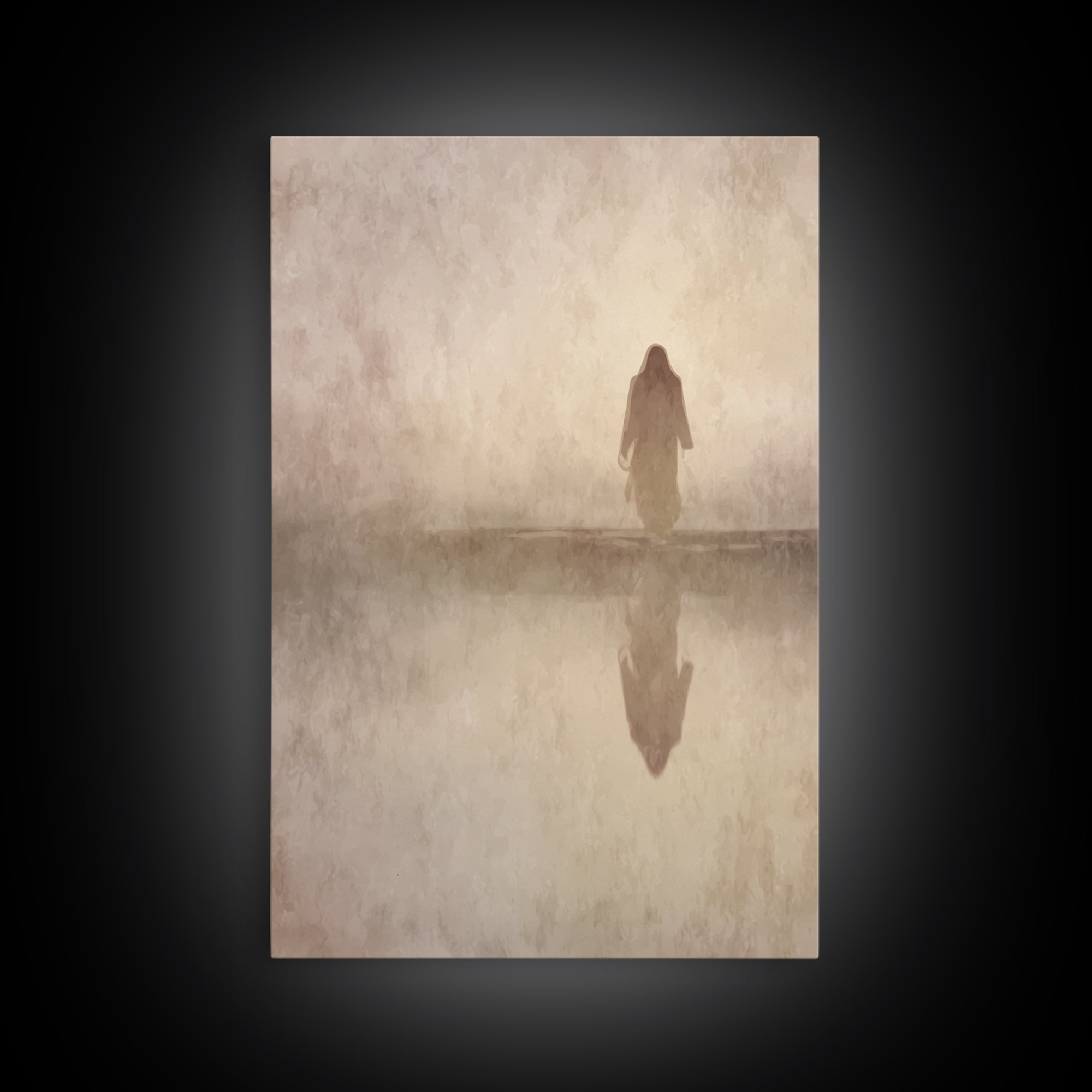 Still Waters Christ – Framed Canvas Print – Christian Wall Art – Christian Art Canvas – Vintage Jesus Painting – Christian Paintings