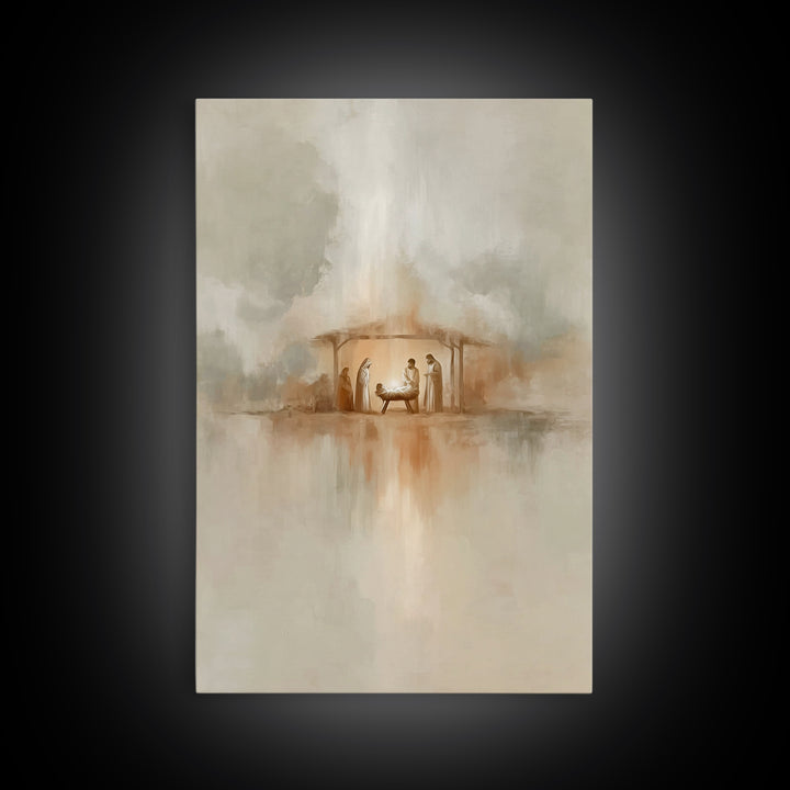 Radiant Manger Light – Framed Canvas Print – Christian Wall Art – Christian Art Canvas – Christmas Art – Christian Christmas Art – Christia