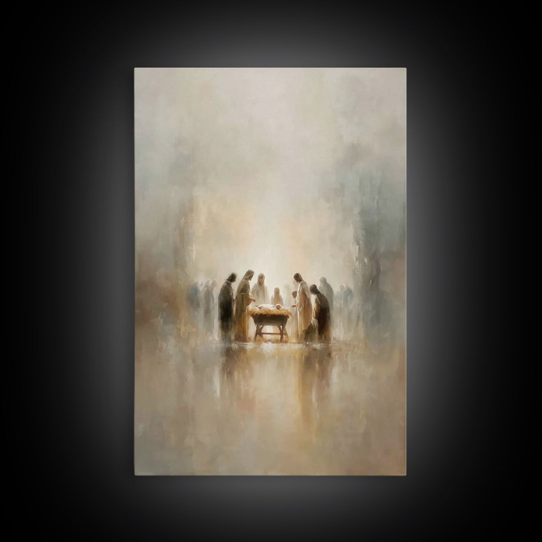 Sacred Gathering | Framed Canvas Print | Christian Wall Art | Christian Art Canvas | Christmas Art | Christian Christmas Art | Christian De