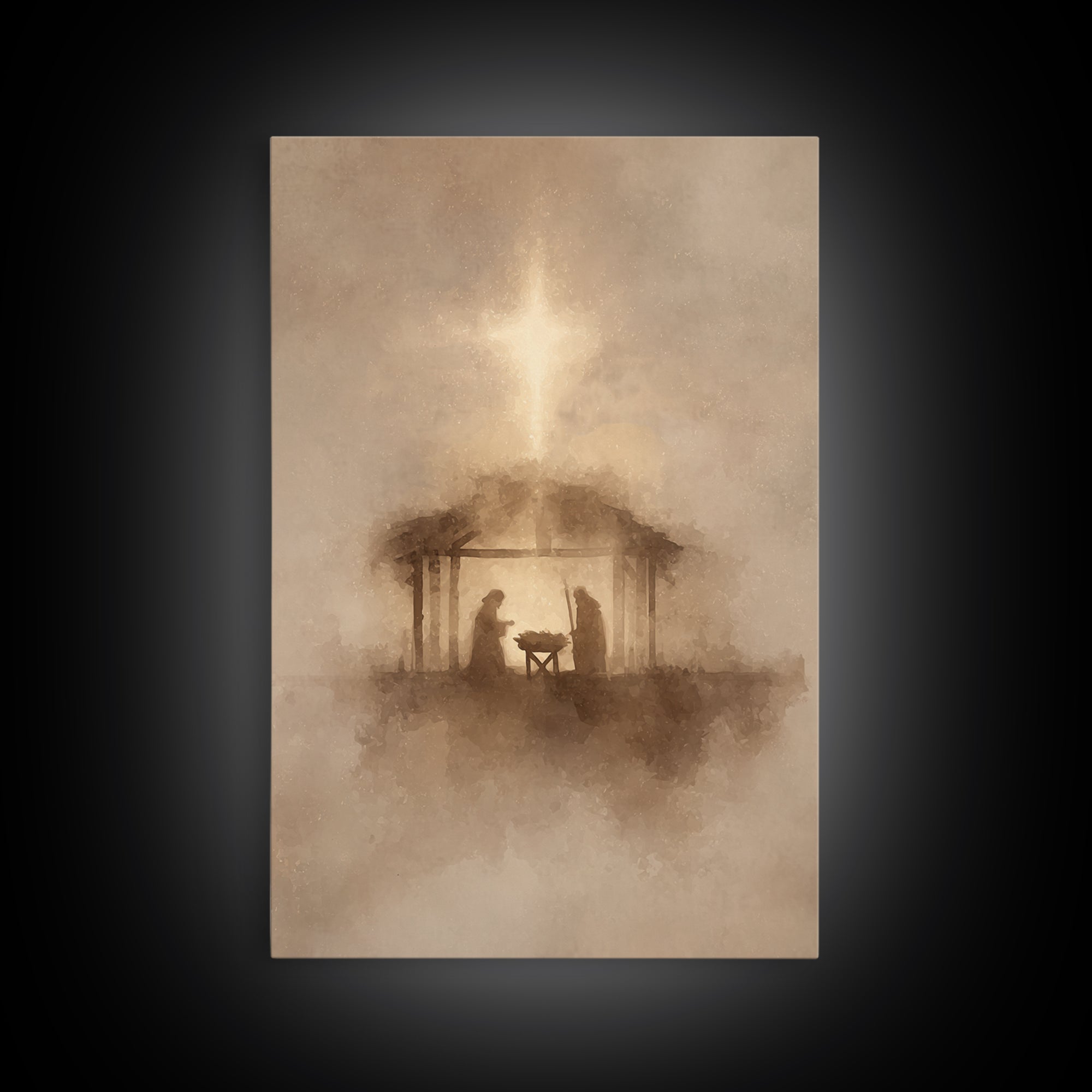 Guiding Star Peace | Framed Canvas Print | Christian Wall Art | Christian Art Canvas | Christmas Art | Christian Christmas Art | Christian